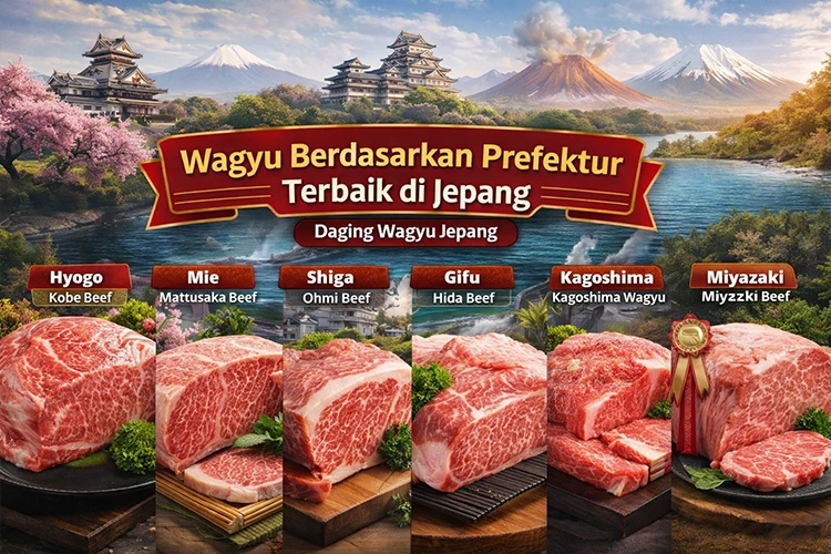 Daging Wagyu Jepang berdasarkan Prefektur